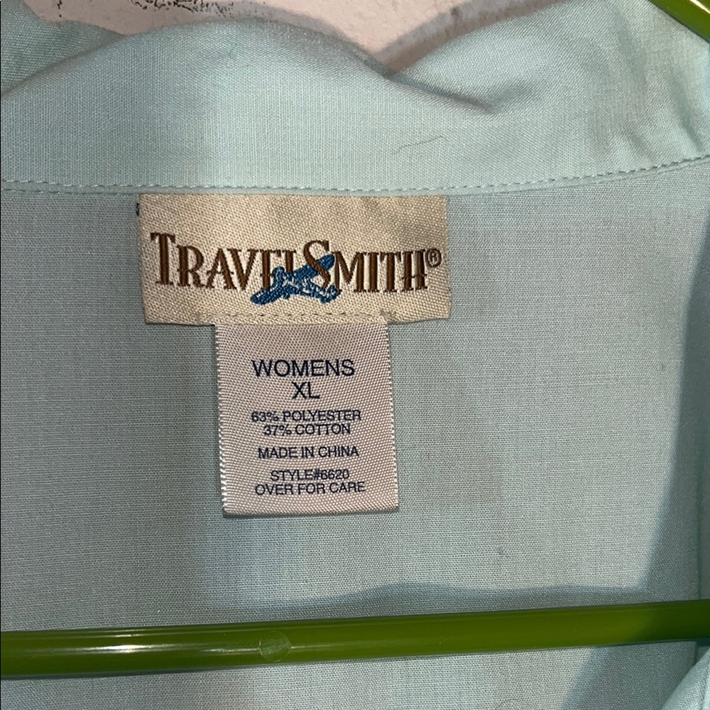 TravelSmith‎ Aqua Women's Button Down Shirt XL - Picture 2 of 8